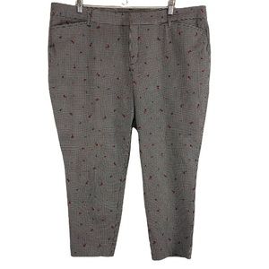 Floral check capris pants 20W